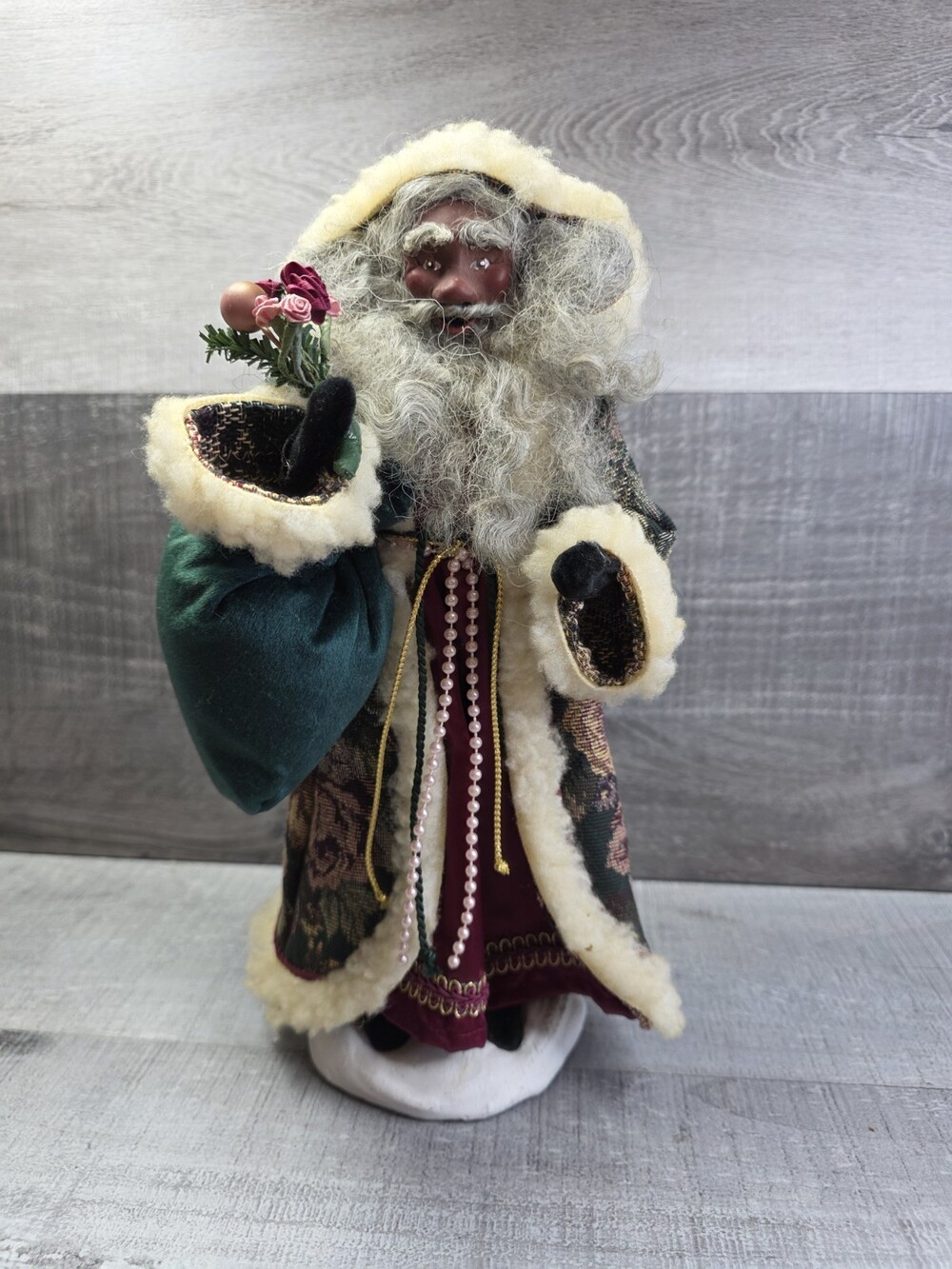 Designer Made Black Santa Signed "Chris" 13/150 Santa Christmas Decor AA Vtg g6